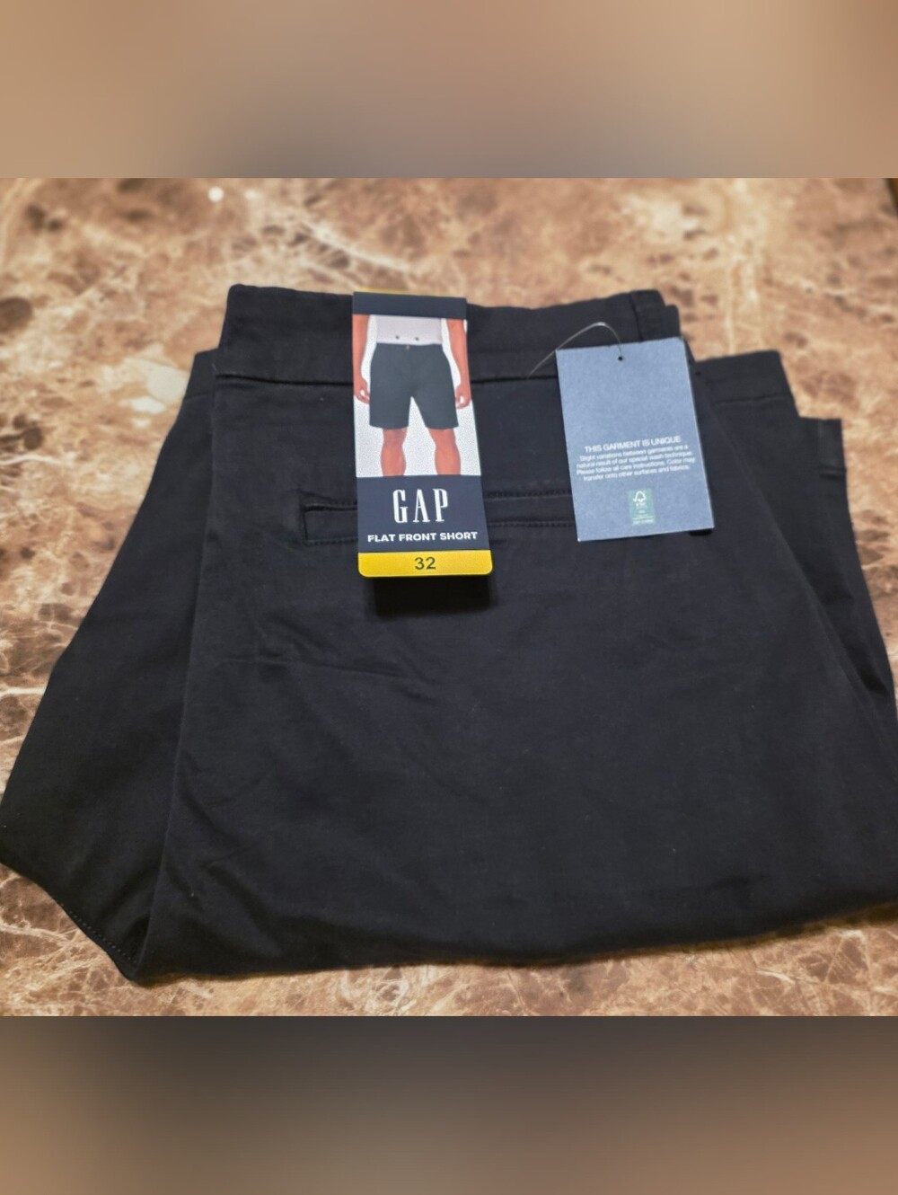 GAP Men's Black Flat-Front Shorts